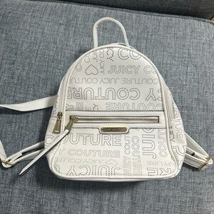 Juicy Couture White and Gold Logo Backpack